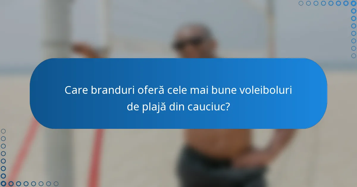 Care branduri oferă cele mai bune voleiboluri de plajă din cauciuc?