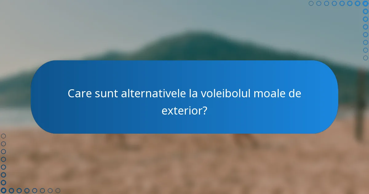 Care sunt alternativele la voleibolul moale de exterior?