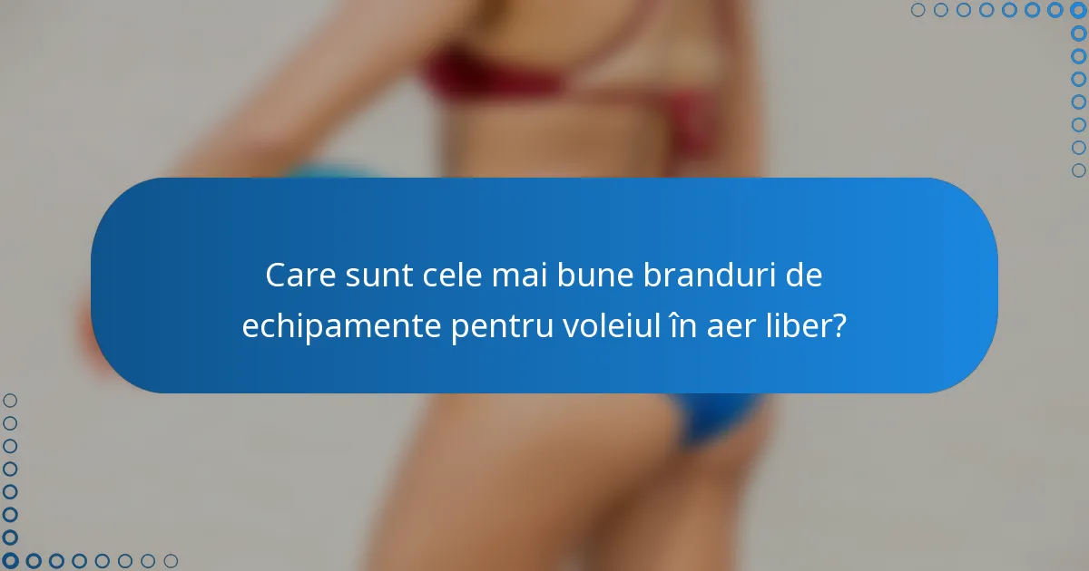 Care sunt cele mai bune branduri de echipamente pentru voleiul în aer liber?