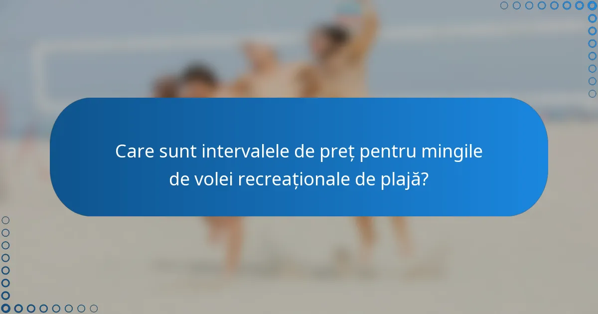 Care sunt intervalele de preț pentru mingile de volei recreaționale de plajă?