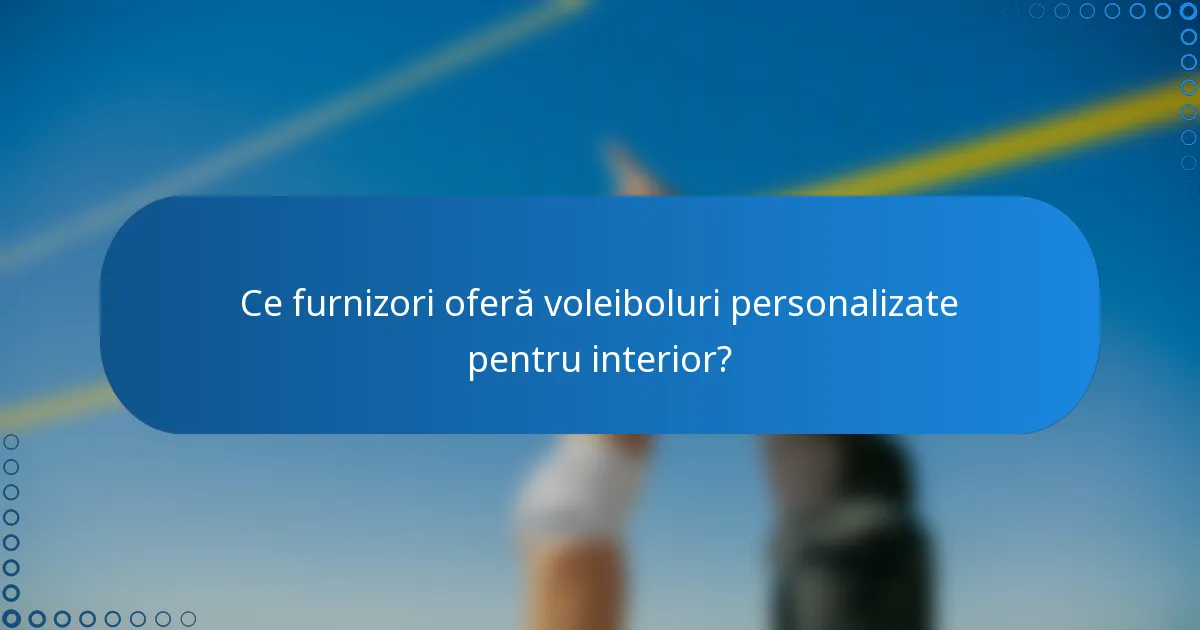 Ce furnizori oferă voleiboluri personalizate pentru interior?