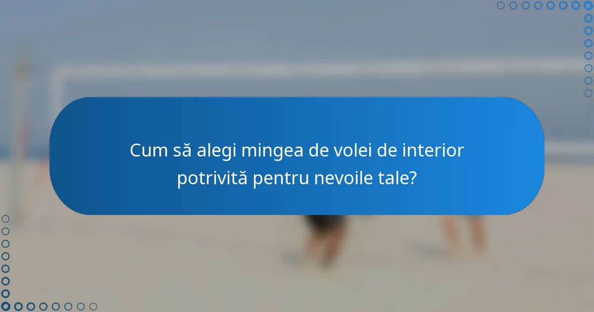 Cum să alegi mingea de volei de interior potrivită pentru nevoile tale?